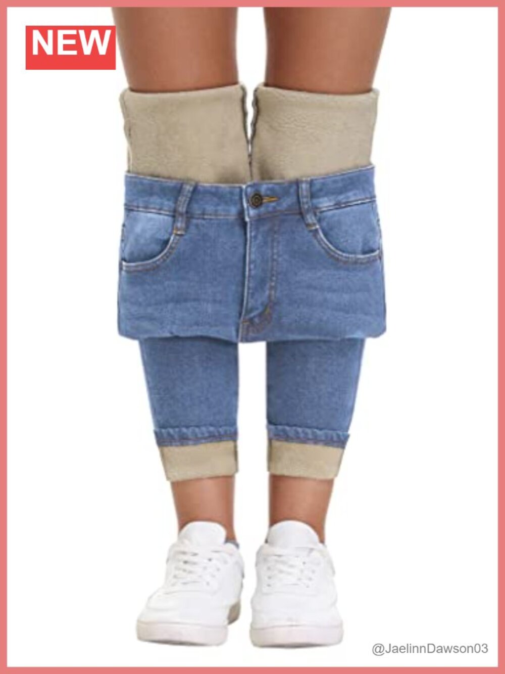 Fleece Lined Jeans Women High Waisted Winter Skinny Denim Leggings